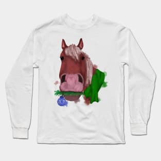 Christmas horse portrait Long Sleeve T-Shirt